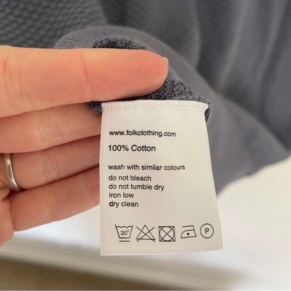 Folk Polo Shirt Mens XL 5 Short Sleeve Pullover Top Knot Midnight BNWT - Picture 5 of 7